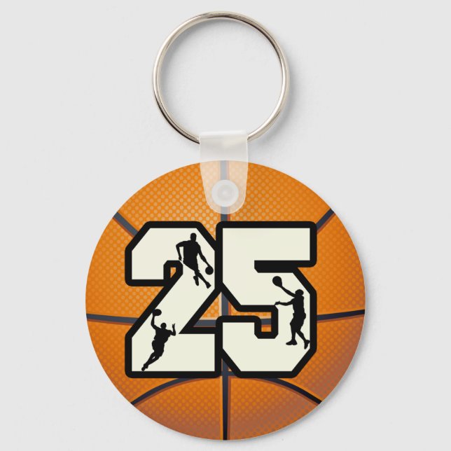 Number 25 Basketball Key Ring (Front)