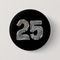 Number 25 Twenty Five Iridescent Silver Text Class