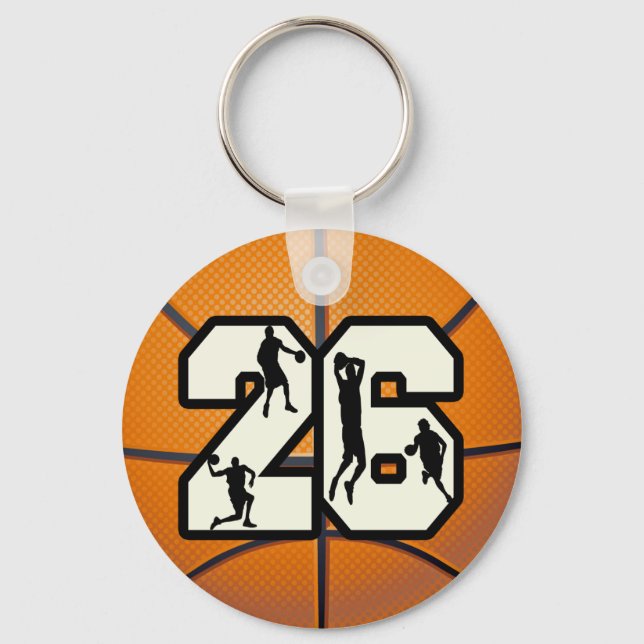Number 26 Basketball Key Ring (Front)