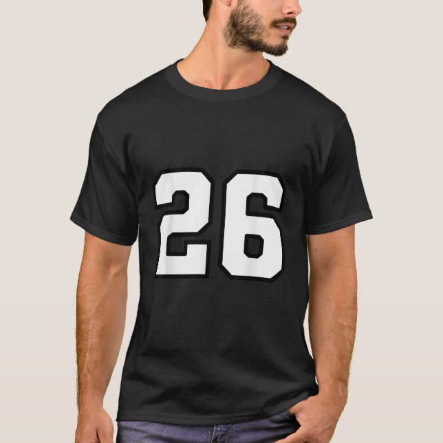 Number 26 Varsity Sports Style T-Shirt (Front)