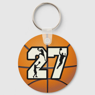 Number 27 Basketball Key Ring