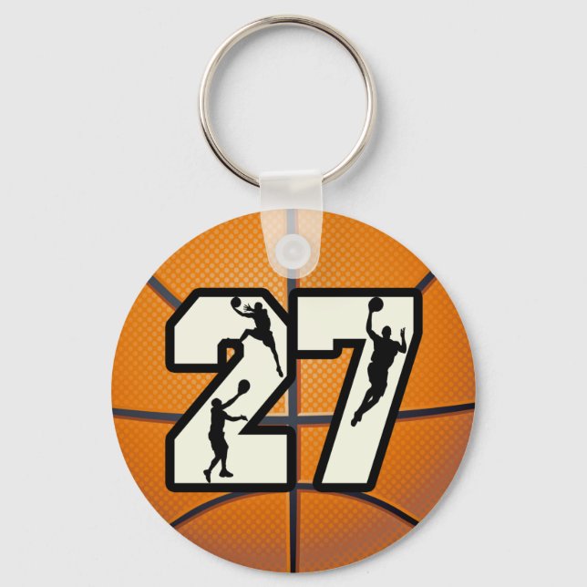 Number 27 Basketball Key Ring (Front)