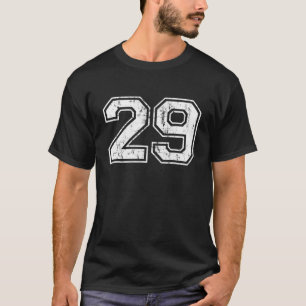 Number 29 Varsity Distressed Vintage Sports Team P T-Shirt