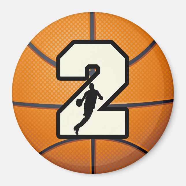 Number 2 Basketball and Player Magnet (Front)