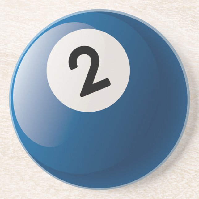 Number 2 Billiards Ball Coaster (Front)