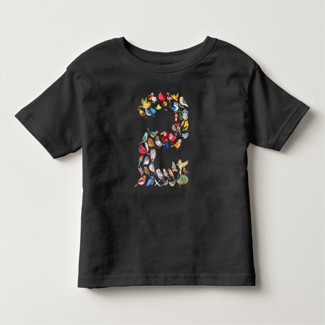 Number 2 Birds Theme 2 Year Old Toddler Toddler T-Shirt (Front)
