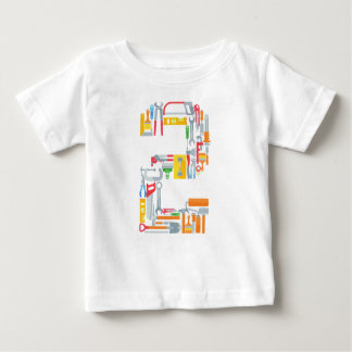 Number 2 Construction Building Tools 2 Year Old Baby T-Shirt