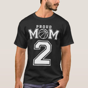 Number 2 Custom Proud Bysketbyll Mum Personalised T-Shirt