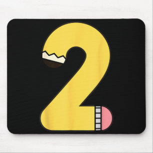 Number 2 Pencil Back to School 2nd Birthday Second Mouse Pad
