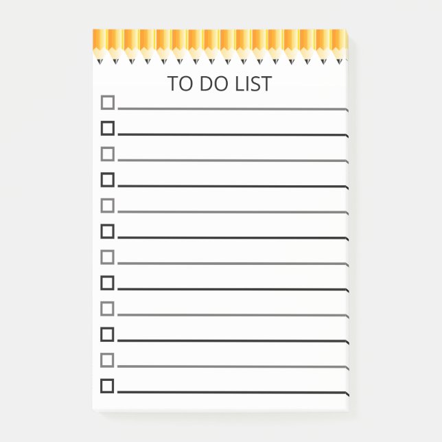 Number 2 Pencil To Do List Post-it Notes (Front)