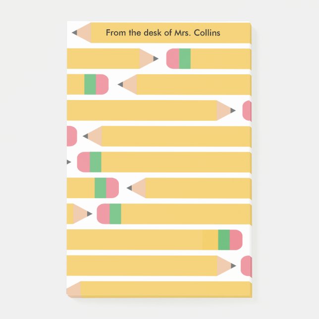 Number 2 Pencils Personalised Teacher Appreciation Post-it Notes (Front)