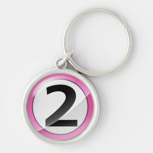 Number 2 pink premium Key Chain