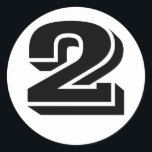 Number 2 Two Vineta Numbers by Janz White Classic Round Sticker<br><div class="desc">Artistic Numbers by Janz © 2008-2020 Jan Fitzgerald. All rights reserved. Graphic Design,  Artwork,  and Photography by Jan and Michael Fitzgerald.</div>