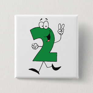 Number 2nd Birthday Tshirts and Gifts 15 Cm Square Badge
