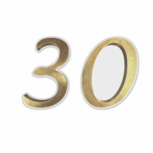 Number 30 Faux Gold 30th Anniversary