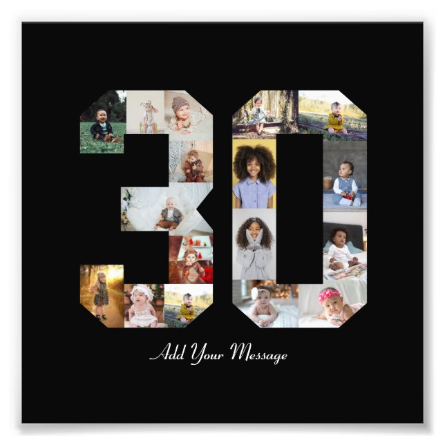 Number 30 Photo Collage (Front)