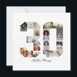 Number 30 Photo Collage Card<br><div class="desc">This customisable product is where photos are arranged to form the shape of a number. It is often used for milestone celebrations like birthdays, anniversaries, or achievements, allowing users to showcase memorable images within a single, eye-catching display. The designs typically offer spaces for various photo sizes and orientations, ensuring a...</div>