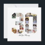 Number 30 Photo Collage Card<br><div class="desc">This customisable product is where photos are arranged to form the shape of a number. It is often used for milestone celebrations like birthdays, anniversaries, or achievements, allowing users to showcase memorable images within a single, eye-catching display. The designs typically offer spaces for various photo sizes and orientations, ensuring a...</div>