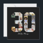 Number 30 Photo Collage Card<br><div class="desc">This customisable product is where photos are arranged to form the shape of a number. It is often used for milestone celebrations like birthdays, anniversaries, or achievements, allowing users to showcase memorable images within a single, eye-catching display. The designs typically offer spaces for various photo sizes and orientations, ensuring a...</div>