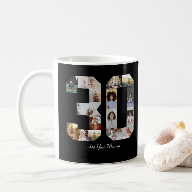 Number 30 Photo Collage Coffee Mug (With Donut)