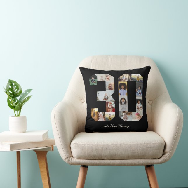 Number 30 Photo Collage Cushion (Chair)
