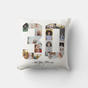 Number 30 Photo Collage Cushion