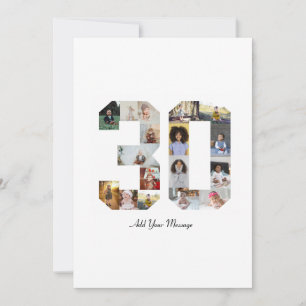 Number 30 Photo Collage Holiday Card