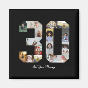 Number 30 Photo Collage Magnet