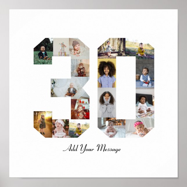 Number 30 Photo Collage Poster (Front)