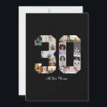 Number 30 Photo Collage Thank You Card<br><div class="desc">This customisable product is where photos are arranged to form the shape of a number. It is often used for milestone celebrations like birthdays, anniversaries, or achievements, allowing users to showcase memorable images within a single, eye-catching display. The designs typically offer spaces for various photo sizes and orientations, ensuring a...</div>