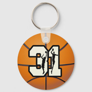 Number 31 Basketball Key Ring