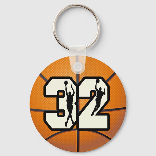 Number 32 Basketball Key Ring (Front)