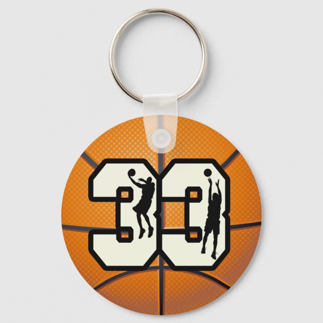Number 33 Basketball Key Ring (Front)