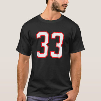 Number 33 Thirty Three Sport Jersey White Red 33rd T-Shirt