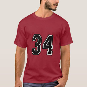 Number 34 Varsity Sports Jersey   34th Birthday T-Shirt