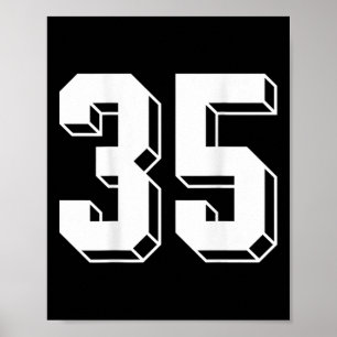 Number 35 Byckside - Retro 80s 90s Team Jersey Num Poster