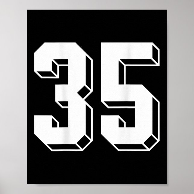 Number 35 Byckside - Retro 80s 90s Team Jersey Num Poster (Front)