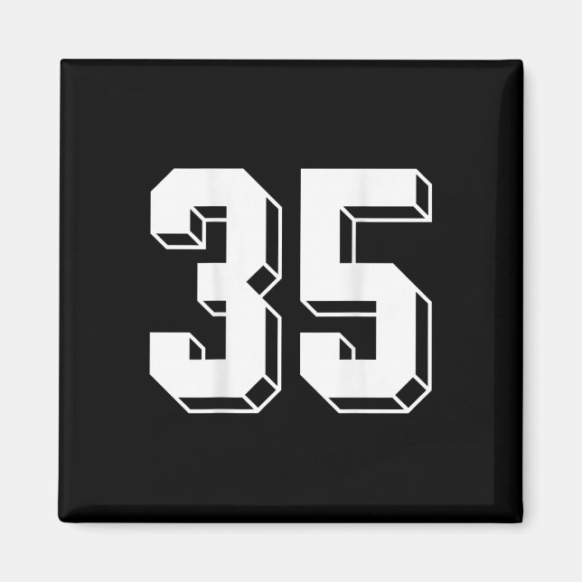 Number 35 Ckside - Retro 80s 90s Team Jersey Numbe Magnet (Front)