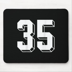 Number 35 Ckside - Retro 80s 90s Team Jersey Numbe Mouse Pad