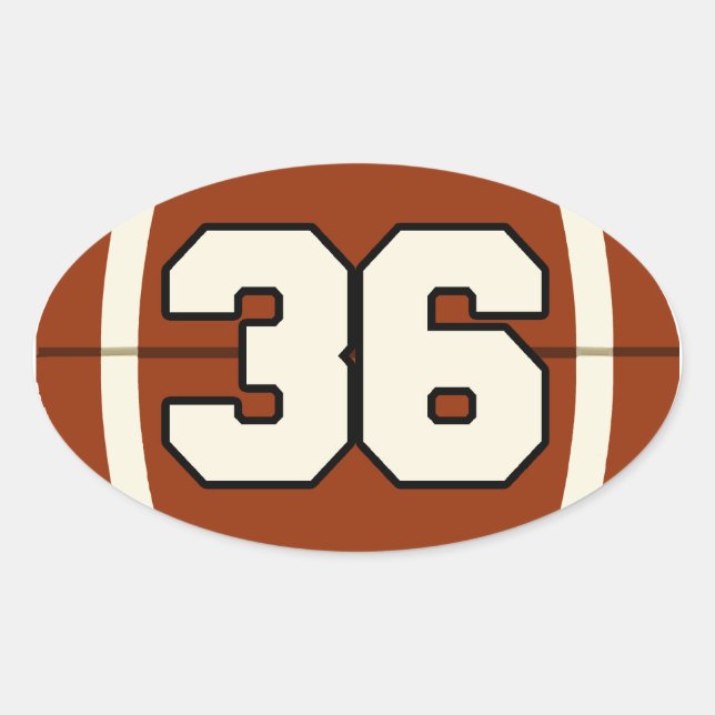 Number 36 Football Sticker (Front)