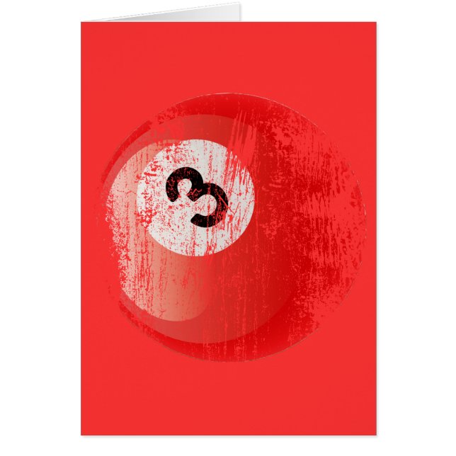NUMBER 3 BILLIARDS BALL - ERODED AND AGED STYLE (Front)