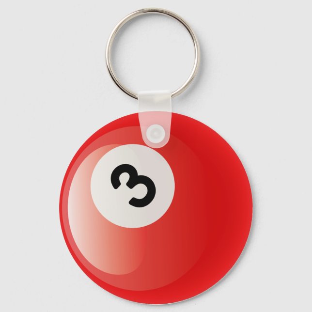 NUMBER 3 BILLIARDS BALL KEY RING (Front)