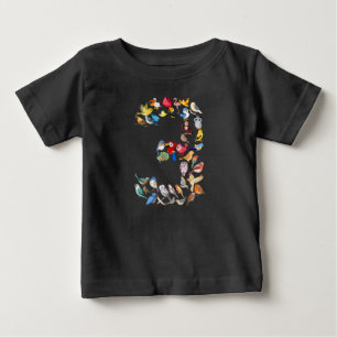 Number 3 Birds Theme 3 Year Old Toddler Baby T-Shirt