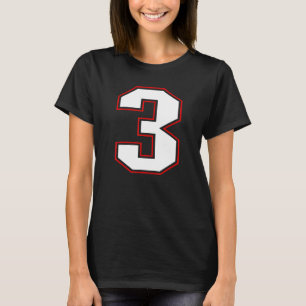 Number 3 Birthday Sports Team Player Numbered T-Shirt