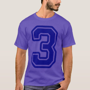 Number 3 Blue Sport Varsity Number 3 vintage T-Shirt