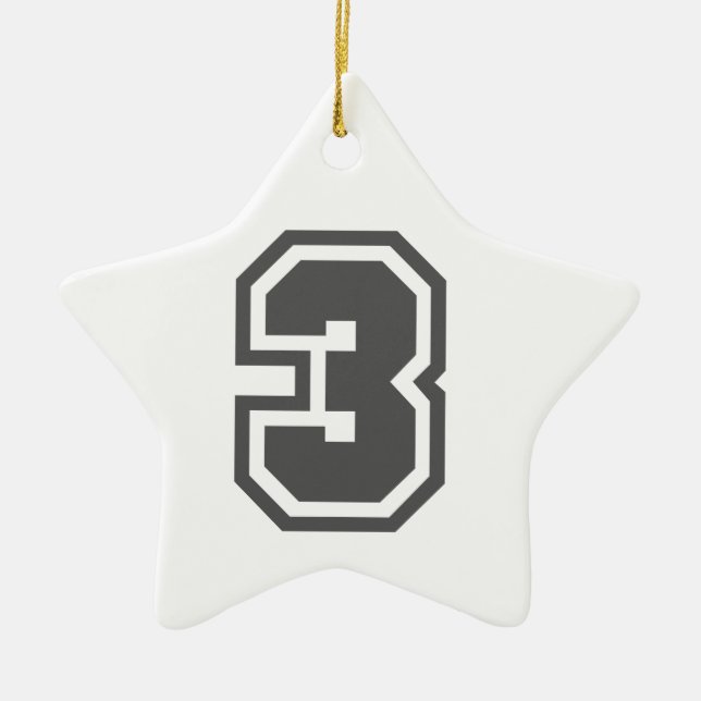 Number 3 ceramic ornament (Front)