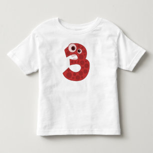 Number 3 Giraffe design Toddler Tee Shirt