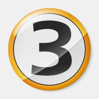 number 3 gold magnet
