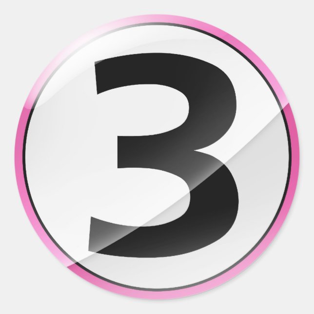 Number 3 pink sticker (Front)