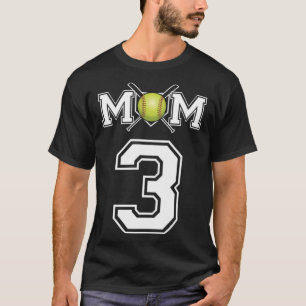 Number 3 Player Softball Mum Biggest Fan Wear For  T-Shirt